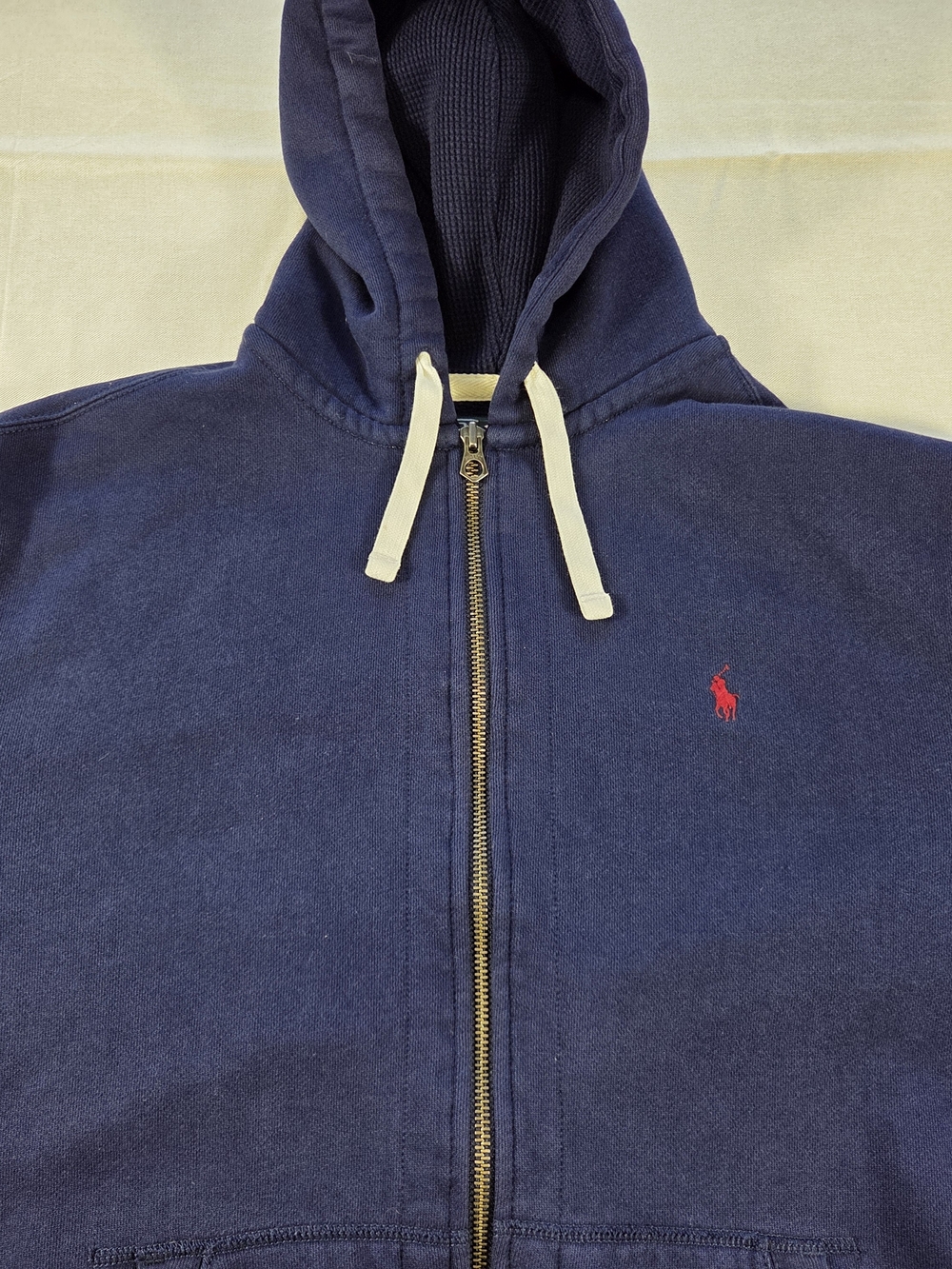 Polo Ralph Lauren Full Zip Hoodie Navy Red Pony Sweatshirt Mens XXL